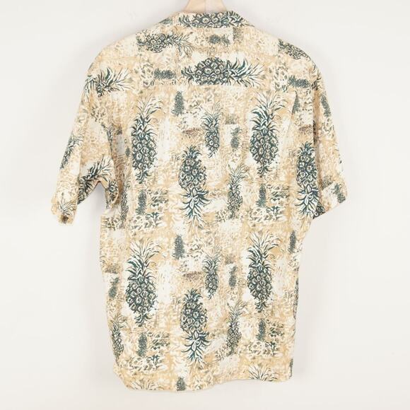 Island Traditions Yellow Pineapple Print Inside Out Hawaiian Shirt Mens Sz M - Picture 2 of 5